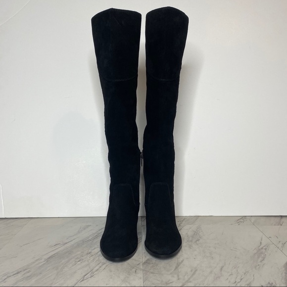 New! Vince Camuto Kreesell Black Suede Tall Boot 5 - Picture 2 of 14